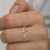 Lucky Life 925 Ayar Gumuss  Rose Birleşmiş Kalpler Lucky Life Lucky Life Lucky Life Kadın Kolye