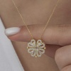 Lucky Life 925 Ayar Gumuss  Gold Kalpli Açılabilen Yonca Lucky Life Lucky Life Lucky Life Kadın Kolye