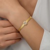 Lucky Life 925 Ayar Gumuss  Gold Baget Taşlı Trabzon Hasır Lucky Life Lucky Life Kadın Bileklik