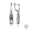 Swarovski Crystal Taşlı Lucky Life 925 Ayar Gumuss  Beyaz Baget Sallantılı Lucky Life Lucky Life Kadın Küpe