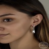 Swarovski Crystal Taşlı Lucky Life 925 Ayar Gumuss  Beyaz Baget Sallantılı Lucky Life Lucky Life Kadın Küpe