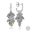 Swarovski Crystal Taşlı Lucky Life 925 Ayar Gumuss  Kalp Salkım Sallantılı Çivili Lucky Life Lucky Life Kadın Küpe