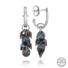 Swarovski Crystal Taşlı Lucky Life 925 Ayar Gumuss  Salkım Sallantılı Çivili Lucky Life Lucky Life Kadın Küpe