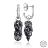 Swarovski Crystal Taşlı Lucky Life 925 Ayar Gumuss  Salkım Sallantılı Çivili Lucky Life Lucky Life Kadın Küpe