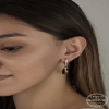 Swarovski Crystal Taşlı Lucky Life 925 Ayar Gumuss  Damla Sallantılı Lucky Life Lucky Life Kadın Küpe