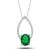 Lucky Life 925 Ayar Gumuss  Yeşil Oval Taşlı Damla Lucky Life Lucky Life Lucky Life Kadın Kolye