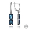 Swarovski Crystal Taşlı Lucky Life 925 Ayar Gumuss  Mavi Baget Sallantılı Lucky Life Lucky Life Kadın Küpe