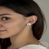Swarovski Crystal Taşlı Lucky Life 925 Ayar Gumuss  Çivili Lucky Life Lucky Life Kadın Küpe