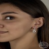 Swarovski Crystal Taşlı Lucky Life 925 Ayar Gumuss  Beyaz Sallantılı Lucky Life Lucky Life Kadın Küpe