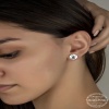 Swarovski Crystal Taşlı Lucky Life 925 Ayar Gumuss  Çivili Lucky Life Lucky Life Kadın Küpe