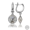 Swarovski Crystal Taşlı Lucky Life 925 Ayar Gumuss  Beyaz Sallantılı Lucky Life Lucky Life Kadın Küpe