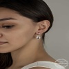 Swarovski Crystal Taşlı Lucky Life 925 Ayar Gumuss  Beyaz Sallantılı Lucky Life Lucky Life Kadın Küpe