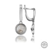 Swarovski Crystal Taşlı Lucky Life 925 Ayar Gumuss  Beyaz Sallantılı Lucky Life Lucky Life Kadın Küpe