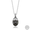 Swarovski Crystal Taşlı Oval Lucky Life 925 Ayar Gumuss  Lucky Life Lucky Life Lucky Life Kadın Kolye