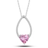 Lucky Life 925 Ayar Gumuss  Pembe Taşlı Kalp Lucky Life Lucky Life Lucky Life Kadın Kolye