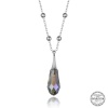 Swarovski Crystal Taşlı Ametist Top Zincir Lucky Life 925 Ayar Gumuss  Lucky Life Lucky Life Lucky Life Kadın Kolye