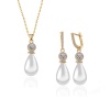 Lucky Life 925 Ayar Gumuss  Gold Damla İnci Lucky Life Lucky Life Kadın Set