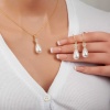 Lucky Life 925 Ayar Gumuss  Gold Damla İnci Lucky Life Lucky Life Kadın Set