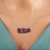Lucky Life 925 Ayar Gumuss  Ay Yıldız Türkiye Haritası Lucky Life Lucky Life Lucky Life Kadın Kolye