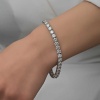 Lucky Life 925 Ayar Gumuss  3 mm Beyaz Taşlı Su Yolu Lucky Life Lucky Life Kadın Bileklik