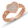 Lucky Life 925 Ayar Gumuss  Ayarlanabilir Rose Kalpli Lucky Life Lucky Life Kadın Yüzük