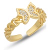 Lucky Life 925 Ayar Gumuss  Ayarlanabilir Gold Kelebek Lucky Life Lucky Life Kadın Yüzük