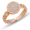 Lucky Life 925 Ayar Gumuss  Ayarlanabilir Rose Yuvarlak Zirkon Taşlı Lucky Life Lucky Life Kadın Yüzük