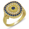Lucky Life 925 Ayar Gumuss  Gold Oval Nazarlı Lucky Life Lucky Life Kadın Yüzük