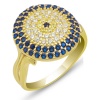 Lucky Life 925 Ayar Gumuss  Gold Yuvarlak Nazarlı Lucky Life Lucky Life Kadın Yüzük
