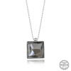 Swarovski Crystal Taşlı Kare Lucky Life 925 Ayar Gumuss  Lucky Life Lucky Life Lucky Life Kadın Kolye