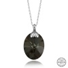 Swarovski Crystal Taşlı Oval Lucky Life 925 Ayar Gumuss  Lucky Life Lucky Life Lucky Life Kadın Kolye