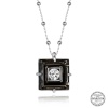 Swarovski Crystal Taşlı Top Zincir Siyah Elmas Lucky Life 925 Ayar Gumuss  Lucky Life Lucky Life Lucky Life Kadın Kolye