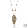 Swarovski Crystal Taşlı Rose Top Zincir Lucky Life 925 Ayar Gumuss  Lucky Life Lucky Life Lucky Life Kadın Kolye