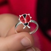 Lucky Life 925 Ayar Gumuss  Uğur Böceği Çocuk Kız Yüzük