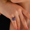 Lucky Life 925 Ayar Gumuss  Mor Sevgi Çiçeği Lucky Life Lucky Life Kadın Yüzük