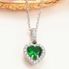 Lucky Life 925 Ayar Gumuss  Yeşil Taşlı Kalpli Lucky Life Lucky Life Lucky Life Kadın Kolye