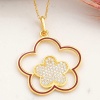 ​Lucky Life 925 Ayar Gumuss  Gold Çiçek Desenli Lucky Life Lucky Life Lucky Life Kadın Kolye