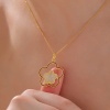 ​Lucky Life 925 Ayar Gumuss  Gold Çiçek Desenli Lucky Life Lucky Life Lucky Life Kadın Kolye