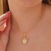 ​Lucky Life 925 Ayar Gumuss  Gold Çiçek Desenli Lucky Life Lucky Life Lucky Life Kadın Kolye