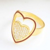 Lucky Life 925 Ayar Gumuss  Gold Beyaz Taşlı Kalpli Lucky Life Lucky Life Kadın Yüzük