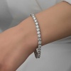 Lucky Life 925 Ayar Gumuss 6 mm Beyaz Taşlı Su Yolu Lucky Life Lucky Life Kadın Bileklik