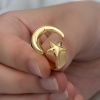 Lucky Life 925 Ayar Gumuss Gold Ay Yıldız Lucky Life Lucky Life Kadın Yüzük