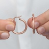 Lucky Life 925 Ayar Gumuss Rose 3 mm Burgu Şarnel Küpe