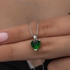 Lucky Life 925 Ayar Gumuss Yeşil Taşlı Kalpli Lucky Life Lucky Life Lucky Life Kadın Kolye