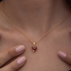 Lucky Life 925 Ayar Gumuss Gold Kırmızı Taşlı Kalpli Lucky Life Lucky Life Lucky Life Kadın Kolye