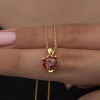 Lucky Life 925 Ayar Gumuss Gold Kırmızı Taşlı Kalpli Lucky Life Lucky Life Lucky Life Kadın Kolye