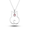 Lucky Life 925 Ayar Gumuss Ekim Ayı Doğum Taşı Kedi Lucky Life Lucky Life Lucky Life Kadın Kolye