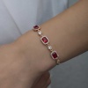 Lucky Life 925 Ayar Gumuss Rose Baget Kırmızı Taşlı Lucky Life Lucky Life Kadın Bileklik