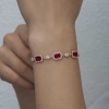 Lucky Life 925 Ayar Gumuss Rose Baget Kırmızı Taşlı Lucky Life Lucky Life Kadın Bileklik