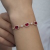 Lucky Life 925 Ayar Gumuss Rose Baget Kırmızı Taşlı Lucky Life Lucky Life Kadın Bileklik